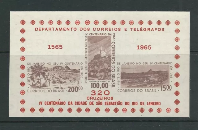 Brazil 1964-65 4th Centenary Von Rio, Botofoga Bay Souv. Blatt (Sc 985a) VF MNH