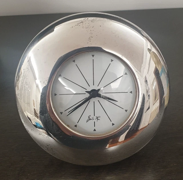 Orologio Da Tavolo In Argento 925 Di Benito Fani 54 Grammi + Omaggio Cornici