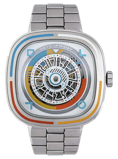 SevenFriday T-Series Bauhaus Inspirado Automático Acero Reloj Acero Hombre T1/08