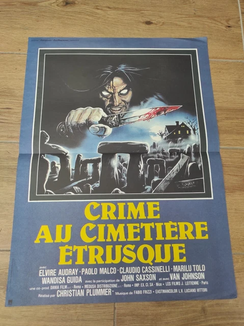 AFFICHE CINÉMA 53X39 Crime Au Cimetière Étrusque Horreur EUR 15,00