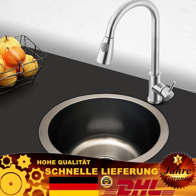 Lavello da cucina rotondo 36 cm Ø acciaio inox lavello in acciaio inox lavello da incasso lavello DE