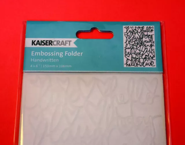 Kaisercraft 6" x 4" Handwritten Embossing Folder Card Making Scrapbooking EF224