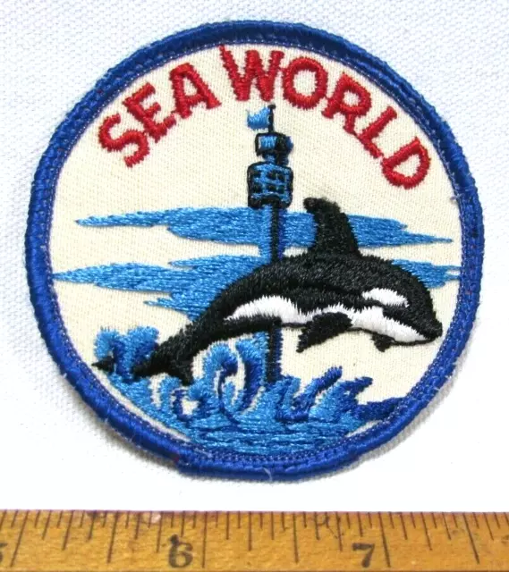 Vintage Sea World Orlando Florida Jacket Patch Badge Shamu Orca Killer Whale