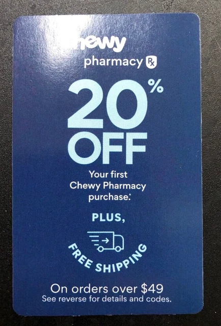 Chewy Coupon 20% off (Up to $30) on Your First Pharmacy Order of$49+ Exp 4/30/23