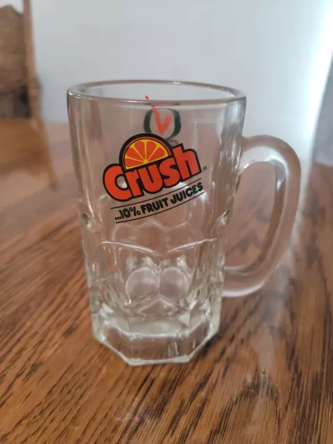 Vintage Orange Crush 10% Fruit Juice 6" Heavy Glass Stein