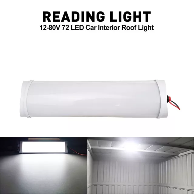 White 12V-24V 72 LED Car Vehicle Interior Roof Ceiling Dome Light Long Lamp UK