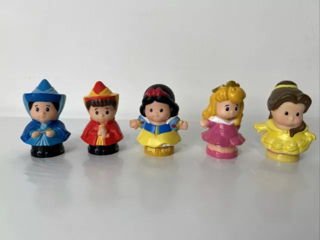 5 Little People Figures Disney Princess Belle Aurora Snow White Fairy Godmothers