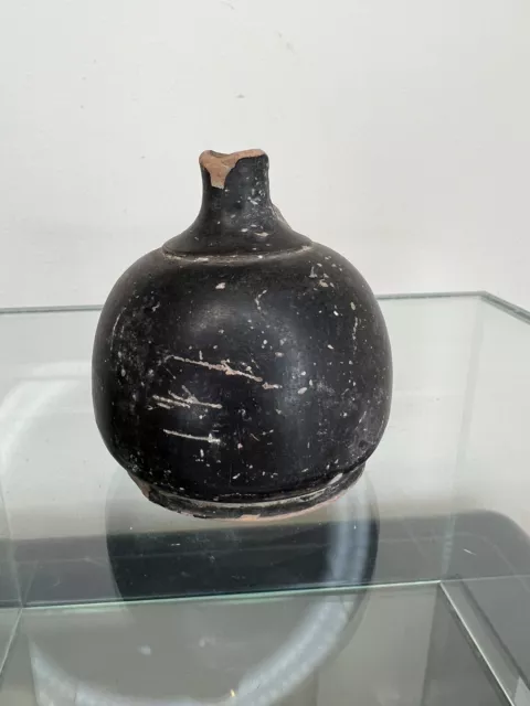 Ancient Greek Fragmentary Black Glazed Bottle