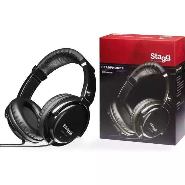 Stagg SHP-5000H Cuffie da studio e DJ, Cuffie con monitor overhead