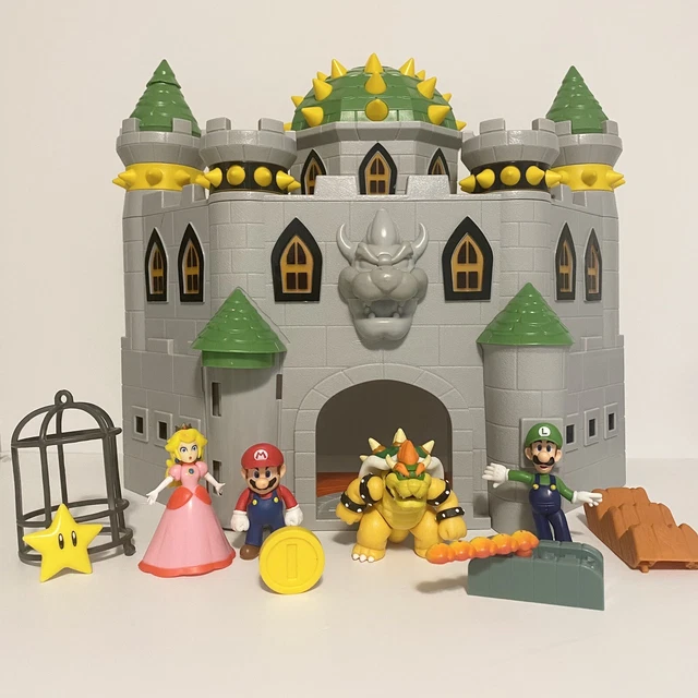 NINTENDO BOWSER'S CASTLE Super Mario Deluxe Playset Mario Luigi Peach
