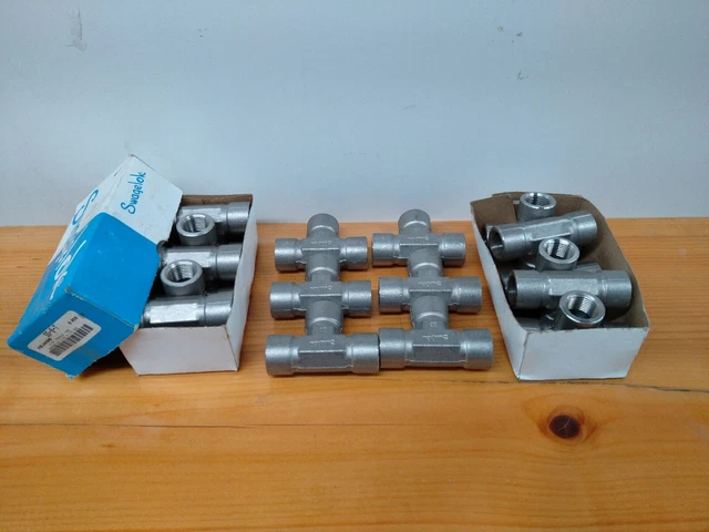 Lot of (16) SWAGELOK SS-8-T / SS8T (NEW NO BOX) 1/2npt TEE, 316 stainless