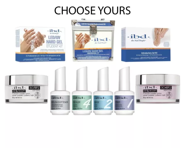 IBD LED UV HARD GEL Studen or Professional Kit/Prep/Base/Sealer - CHOOSE YOURS