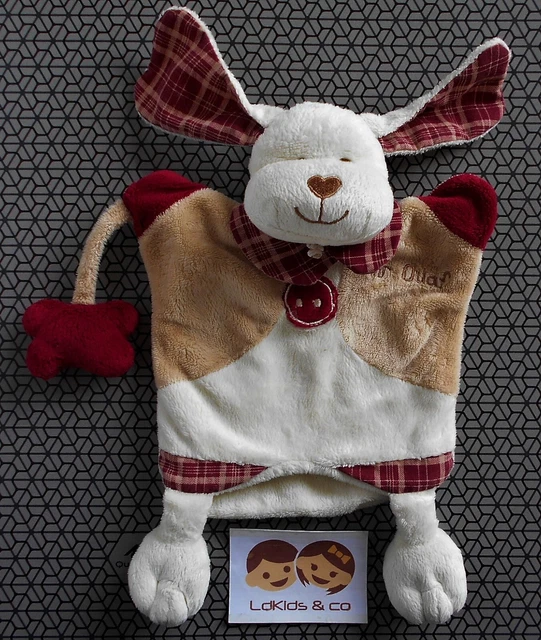 DOUDOU PELUCHE Babynat' Baby Nat' CHIEN MARIONNETTE PLAT MR OUAF OS 26 cm D1297