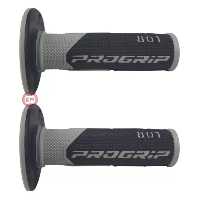 Coppia 2 Manopole Progrip 801 Grigio Gel D.22-25 Universali Cross Motocross