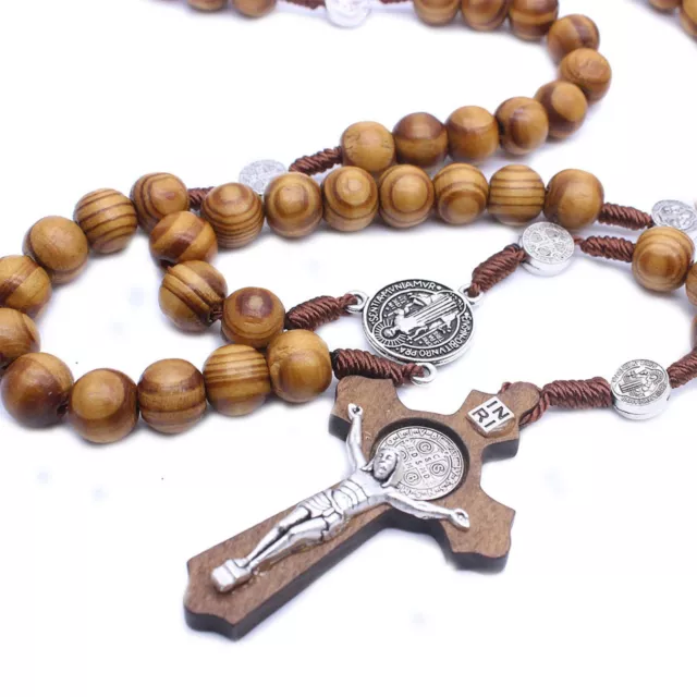 Beads Wood Bookmark Bible Catholic Christian Crucifix Cross Holy With Rosary