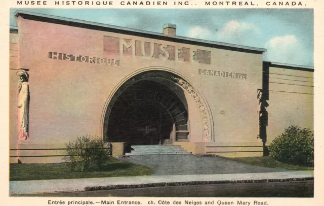 Vintage Postcard 1920's Main Entrance Musee Historique Canadien Inc. Montreal CA