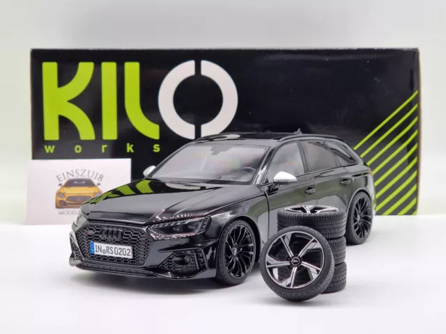 Audi RS4 B9 Avant Sabering Black 1:18 Autokol (Kilo Works) KLW000402 • NEU & OVP