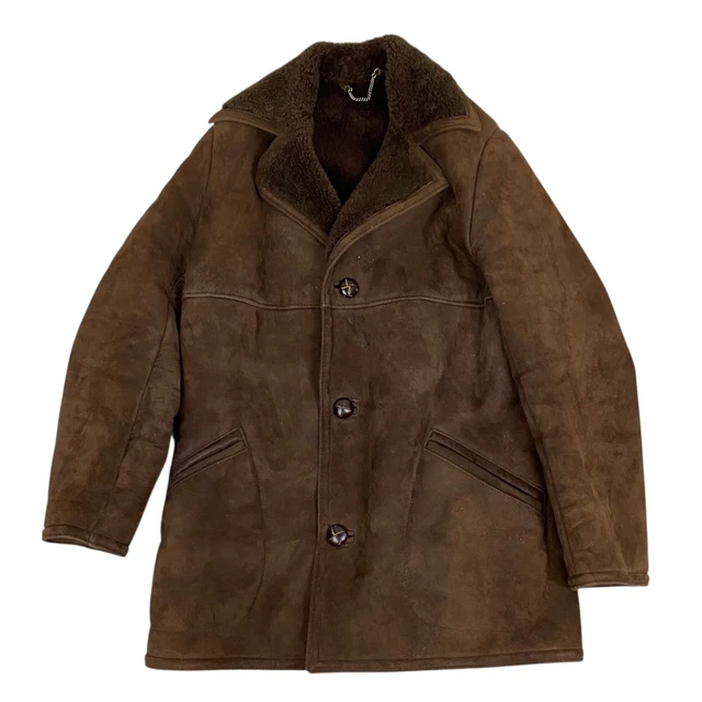 Manteau Vintage Gilles Ricart Taille XL - Peau Lainée Patchwork, Doublure Fourrure, Neuf