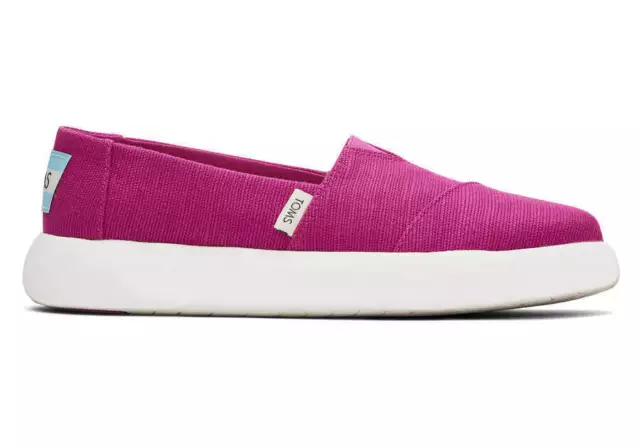 TOMS Womens Canvas Slip On Shoes Sneakers Flats Platform Espadrilles - Fuchsia