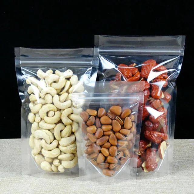 Resealable Stand Up Doy Bags Clear Plastic Zip Lock Bag Food Pouches Packaging