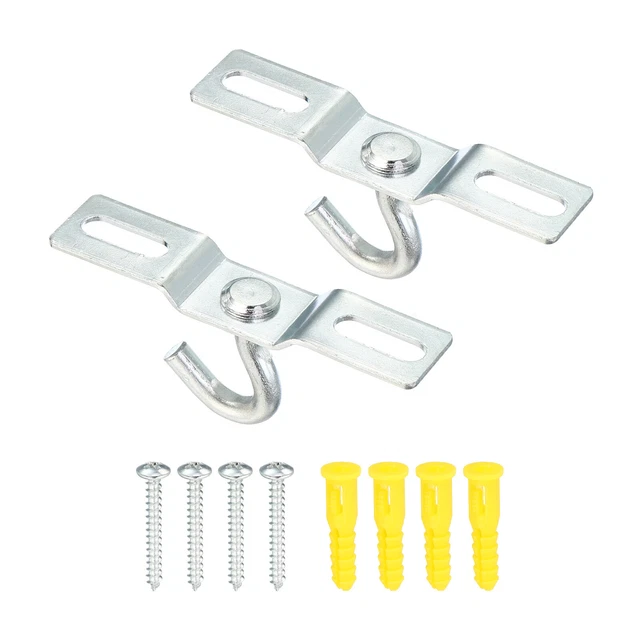 77mm Pad Eye Plate Ceiling Hooks, 2 Pack Wall Mount Hanger Galvanized Iron