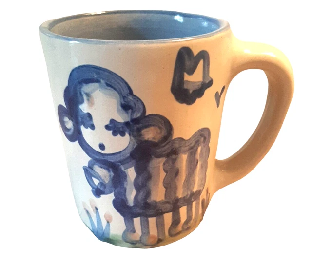 MA Hadley Sheep Lamb Mug Stoneware Hand Painted 10 oz The End Signed