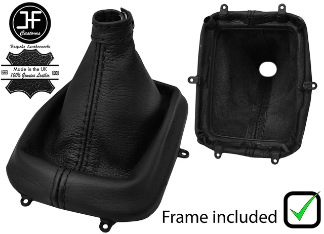Aforce Auto Black Stitch Leather Handbrake Gaiter With Plastic Frame For Freelander 2 / LR2 (2006-2014)