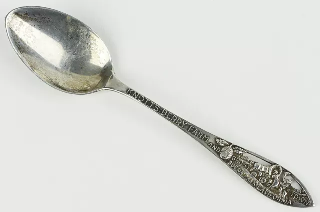 Sterling Silver Souvenir Spoon "Knotts Berry Farm California And Ghost Town"