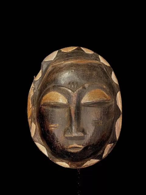 African Hand mask Face African Tribal Art Wooden hand carved wooden sun mask5432