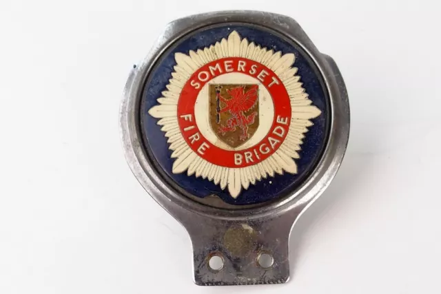 alte Auto Plakette - SOMERSET FIRE BRIGADE - vintage car badge