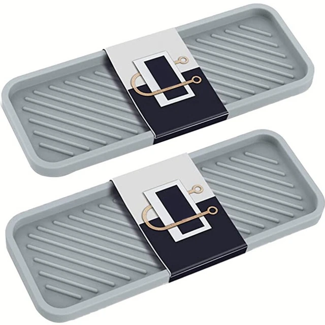 1X(Küchenspüle Organizer Tablett, Schwammhalter für Küchenspüle Badezimmer Couneyy
