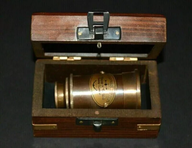 Antique brass 6" Telescope Nautical Marine Telescope With Wooden Box Gift