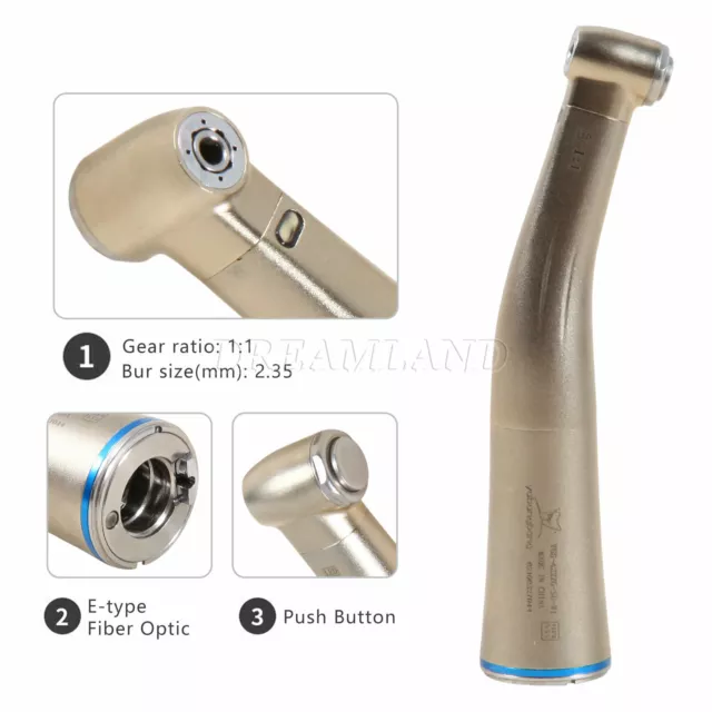 Dentaire Dental Low Speed Handpiece LED Fiber Optic Contra Angle NSK Style