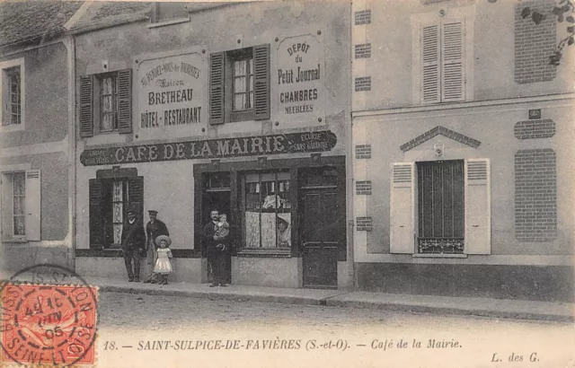 Cpa 91 Saint Sulpice De Favieres / Cafe De La Mairie