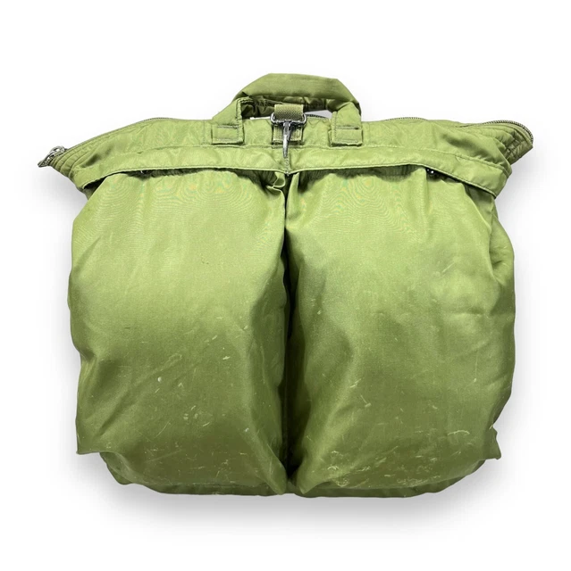 US MILITARY PILOT Helmet Bag Green Nylon 1980s Vintage by UNICOR Dated