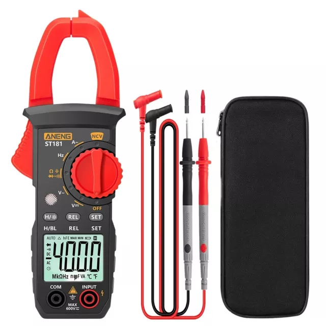 Digital 4000 Counts Multimeter AC DC Volt Ohm Amp Clamp Meter Auto Range LCD∼