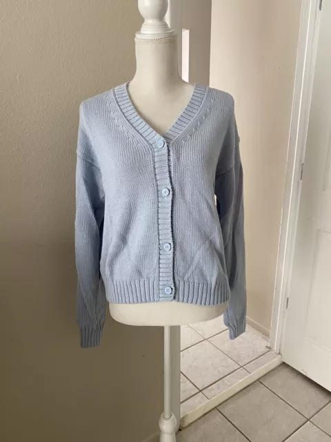 Gap Women’s V Neck Button Up Cardigan Sweater Small Tall Light Blue