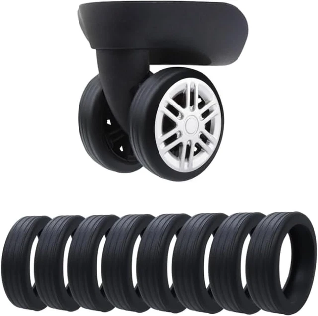 Copri Ruote Valigia In Silicone - 8 Pezzi, Arancione, Antigraffio E Antirumore, Per Bagagli A 2 Ruote - Foto 2