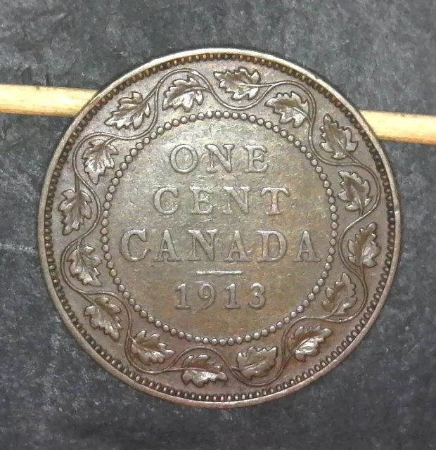 Xf+/- 1913 Canada King George Large One Cent Nice Clean Coin!!!  001159