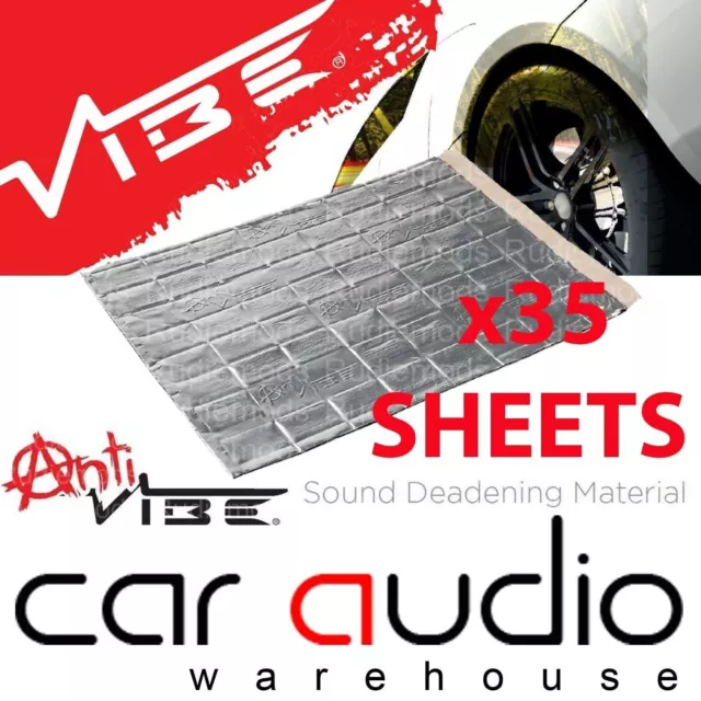 VIBE 35 Sheets 2.5mm 375 x 265mm Car Boot Sound Proofing Deadening Material Mat