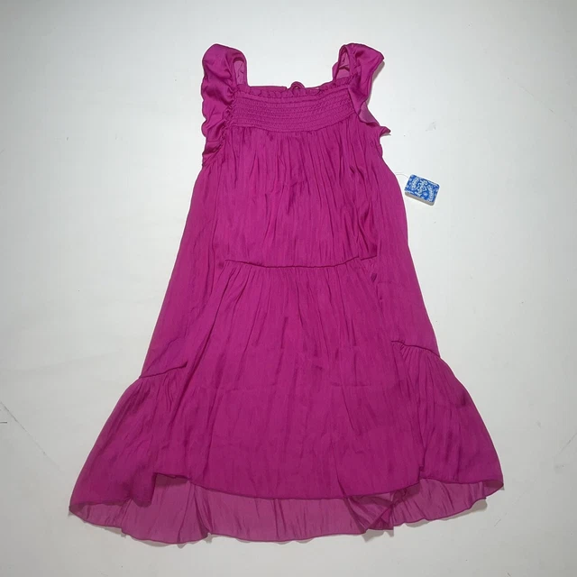 Free People NWT Womens Slip Dress Small Sleeveless Ruffle Fuschia