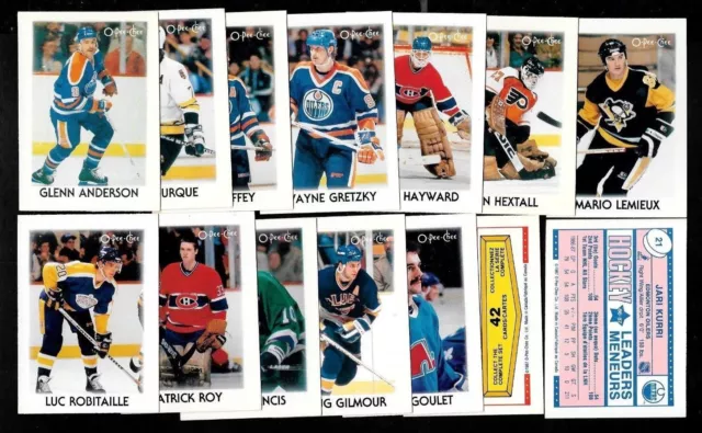 1987-88 Opc 87-88 O Pee Chee Leaders Nhl Hockey Mini-Card See List