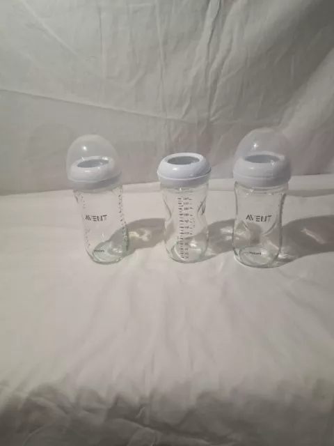 Philips Avent Anti-Colic Clear Glass 8oz Baby Bottles (Set of 3)