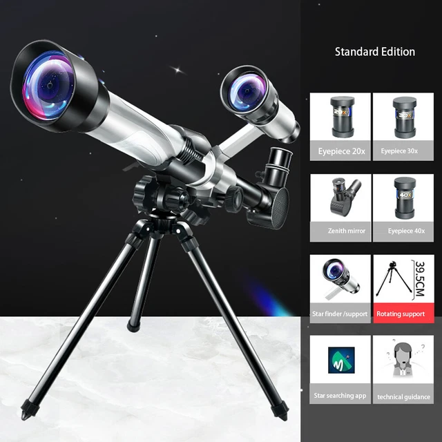 Monocular de ciencia astronómica profesional de alto aumento HD (plateado)
