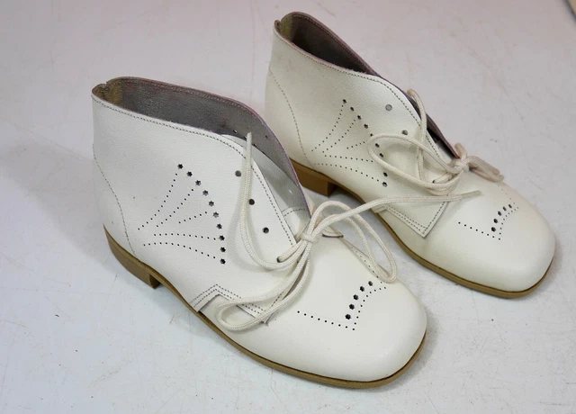 Paire De Chaussures Anciennes En Cuir - Taille 12 - Pour Poupée Ancienne / Parisienne