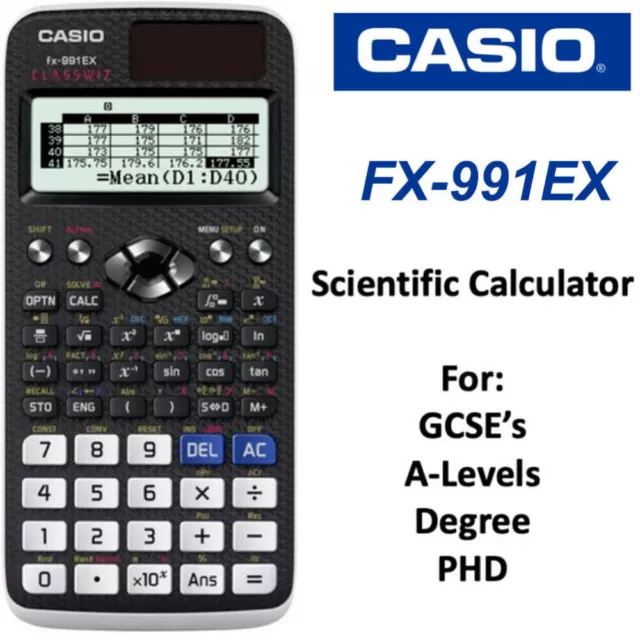 Casio FX-991E X wissenschaftlicher ClassWiz Rechner mit natürlichem Display DE