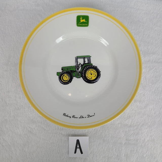 John Deere Tractor Salad Plate Replacement Yellow Border READ DESCRIPTION