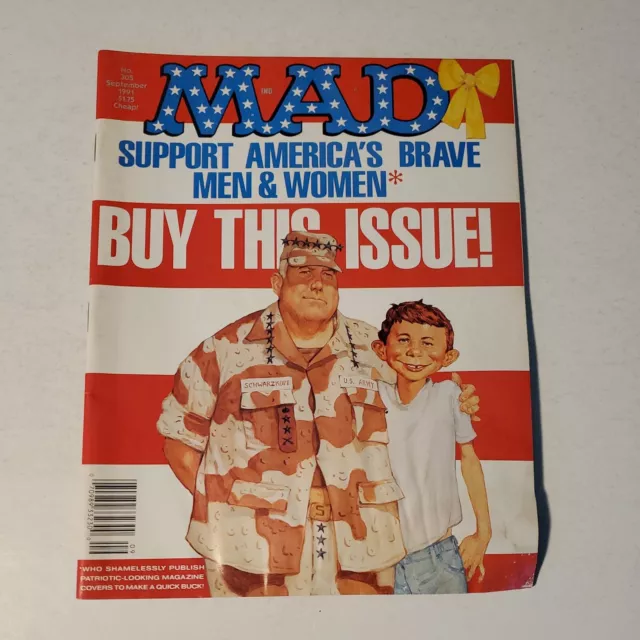 Mad Magazine September 1991 305 Schwarzkoff Support Americas Brave, hard to find