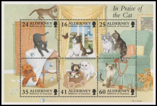 Alderney 1996 - Mi-Nr. Block 2 ** - MNH - Katzen / Cats