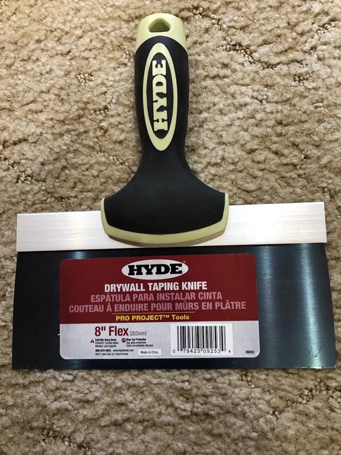 HYDE ~ Pro Project  Blue Steel Drywall Taping Knife  8 in.Flex #09253